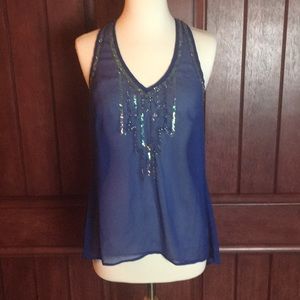 HeartSoul transparent cobalt blue tank top